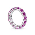 Eternity-Ring aus 925er Sterlingsilber mit lila Moissanit-Steinen in Krappenfassung - Rosa Hundert-nudel-schnitt