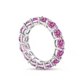 Funkelnder S925 Sterlingsilber Eternity Ring mit runden rosa Moissanit Steinen - Rosa