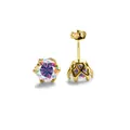 Orecchini a perno classici in argento sterling S925 con pietre di moissanite colorate - Bianco AB