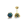 Orecchini a perno in moissanite arcobaleno in argento s925 placcato oro a 6 griffe - Arcobaleno