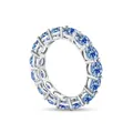 Eternity-Ring aus S925 Sterlingsilber mit rund geschliffenen blauen Moissaniten - Saphirblau