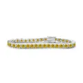 S925 sterling silver tennis bracelet featuring a row of vibrant round yellow moissanite - Gold
