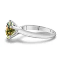 S925 sterling silver ring with a yellow-green round cut 1 carat moissanite gemstone - US 5 / Yellow-Green