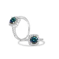 Elegant S925 sterling silver square halo ring featuring a vibrant moissanite gemstone - US 5 / Rainbow
