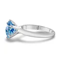 Classic S925 sterling silver ring with 1 carat blue moissanite and six-prong setting - US 5 / Sapphire Blue