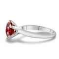 S925 sterling silver ring featuring a 1-carat vibrant red moissanite stone in claw setting - US 5 / Garnet Red