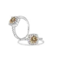 S925 sterling silver ring featuring square princess cut champagne moissanite stones - Original Yellow