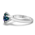 Minimalist S925 sterling silver ring featuring a triangular moissanite in a four-prong setting - US 5 / Rainbow