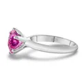 Bague en argent S925 avec une moissanite rose de 1 carat en forme de cœur - Coupe De Nouilles Roses Aux Cent Nouilles