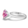 Bague élégante en argent massif S925 avec une pierre de moissanite rose de 1 carat - Rose