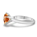 Bague en argent sterling S925 avec une moissanite orange de 1 carat en triangle - Rouge Chanceux