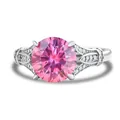 S925 sterling zilveren ring met roze moissaniet en vintage filigraan versieringen - Vintage Holle Milgrain Stijl (24-8-R3CT)
