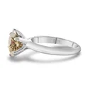 Bague en argent S925 avec moissanite champagne taille triangle et serti à 6 griffes - Jaune d'Origine