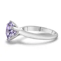 Bague élégante en argent 925 avec moissanite violette de 1ct taille trillion - Mauve Clair