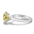 Bague en argent massif 925 avec une moissanite jaune de 1 carat sur un sertissage à griffes - Jaune Citron