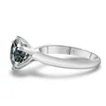 Bague classique en argent sterling S925 avec un moissanite gris foncé de 1 carat - Gris