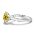 Bague en argent S925 avec moissanite jaune 1ct taille triangle et serti à trois griffes - Jaune d'Or
