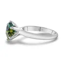 Bague en argent S925 avec moissanite de 1 carat taille triangle en finition argent - Vert Foncé