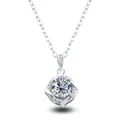 Detail of square windmill pendant with moissanite center stone and S925 silver chain - 1CT Moissanite / D Color