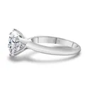 Bague moissanite 1 carat taille triangle en argent sterling S925, finition argent - Blanc