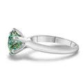 Bague en argent sterling S925 avec une pierre moissanite de 1 carat de taille triangle - Moissanite Cyan Multi-Facettes