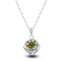 Minimalist S925 sterling silver necklace featuring a windmill pendant with moissanite gem - 1CT Moissanite / Fuschia