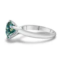Bague en moissanite bleu-vert 1 carat en argent sterling S925 avec serti à quatre griffes - Bleu sarcelle