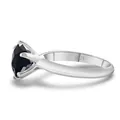 Bague en argent S925 avec une moissanite noire de 1 carat dans un serti à quatre griffes - Noir