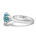 Bague en moissanite bleu ciel en argent 925 avec sertissage classique à six griffes - Bleu d'Origine