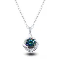 S925 sterling silver windmill necklace with iridescent moissanite pendant - 1CT Moissanite / Rainbow