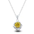 Elegant S925 silver necklace featuring a rotating windmill pendant with yellow moissanite - 1CT Moissanite / Gold Yellow