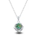 S925 sterling silver windmill necklace with sparkling green moissanite pendant - 1CT Moissanite / Teal