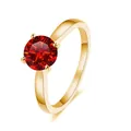 2ct round cut red moissanite solitaire ring in 925 silver with gold finish - US 5 / Lucky Red