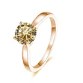 2 Karat Champagner Moissanit Diamantring in Roségold vergoldetem S925 Silber - Roségold - Champagner