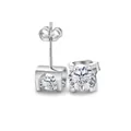 Ohrstecker aus S925 Sterlingsilber mit brillantgeschliffenen weißen Moissaniten - Einkarat (Paar) / Weiß