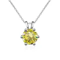 Elegante collana in argento S925 con moissanite gialla brillante e montatura a 6 griffe - 1 Carato 6,5mm / giallo limone