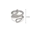 Anello a serpente vintage in acciaio inossidabile argento con trama a scaglie - US7 / Oro 18K