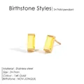 Boucles d'oreilles en acier inoxydable 14K avec pierre de naissance de novembre - Novembre Jaune Clair (Couleur Citrine)