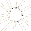 14K gold plated necklace with pearls and diverse colorful gemstone pendants in 12 styles - Gold - Please Remark Month