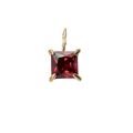 Squisito ciondolo in oro con una grande pietra preziosa rossa quadrata taglio princess - 5*5mm / Gennaio Rosso - Oro