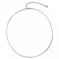 Collana a catena serpente minimalista in acciaio argento con chiusura a moschettone - Modello corto / Argento
