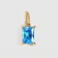Rechthoekige aquamarijn zirkoon hanger in 14K verguld roestvrij staal voor DIY sieraden - Dec-Meerblauw
