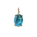 Élégant pendentif en or avec zircon bleu ovale pour un style de collier minimaliste - Bleu Lac de Décembre (Ton Or)