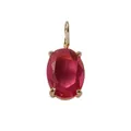 Pendentif doré élégant avec un zircon rouge ovale serti dans une monture à quatre griffes - Rouge Rose de Juillet (Ton Or)