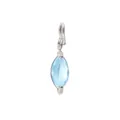 Hellblauer Zirkonia-Anhänger im Marquise-Schliff mit minimalistischer Silberöse - März Hellblau-Silber
