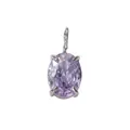 Pendentif en argent avec zircon lavande ovale monté sur un serti à quatre griffes - Violet de Février (Ton Argent)