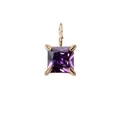 Square purple gemstone pendant with elegant 4-claw gold plating for minimalist necklaces - 5*5mm / June Purple - Gold