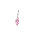 Rosafarbener Zirkonia-Anhänger im Marquise-Schliff mit silberner Metallfassung - Oktober Rosa - Silber