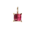 Elegant gold pendant featuring a square rose red gemstone with classic four-prong setting - 5*5mm / July Rose Red - Gold