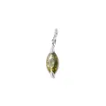 Anhänger mit olivgrünem Zirkon im Marquise-Schliff und Silberhaken für elegante Ketten - Aug Peridot (Silber)